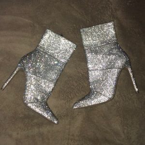 Rhinestone heel booties